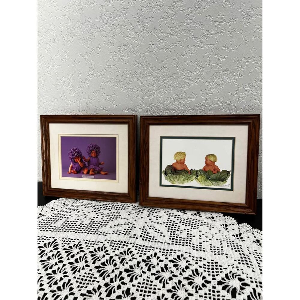 👶✨ Vintage Anne Geddes Framed Baby Prints Set ✨👶